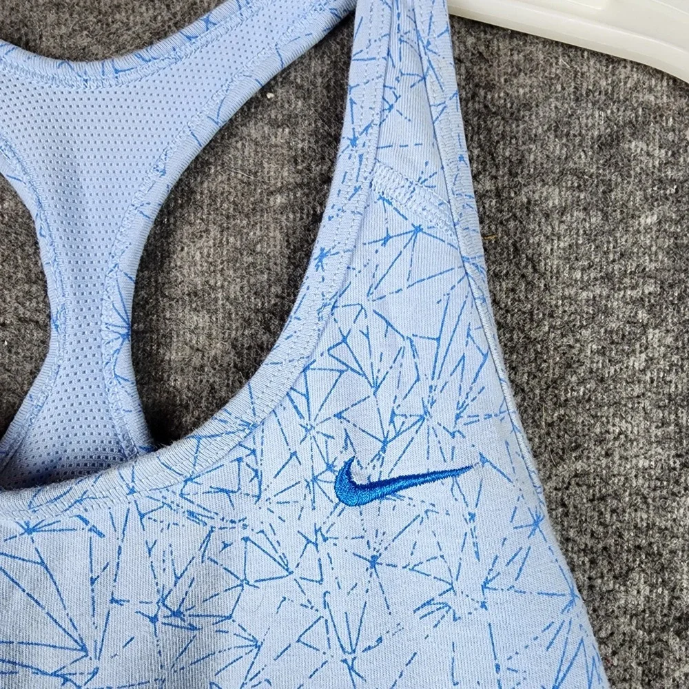 Nike Tank Top Womens M 453669-404 Light Blue Geometric Racerback EUC
